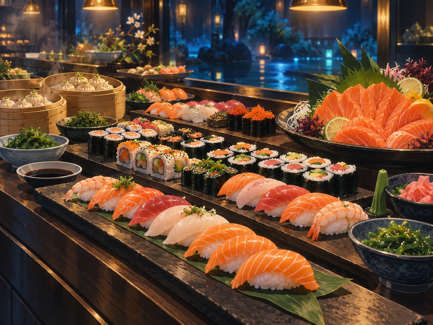 Illustration : buffet de sushis