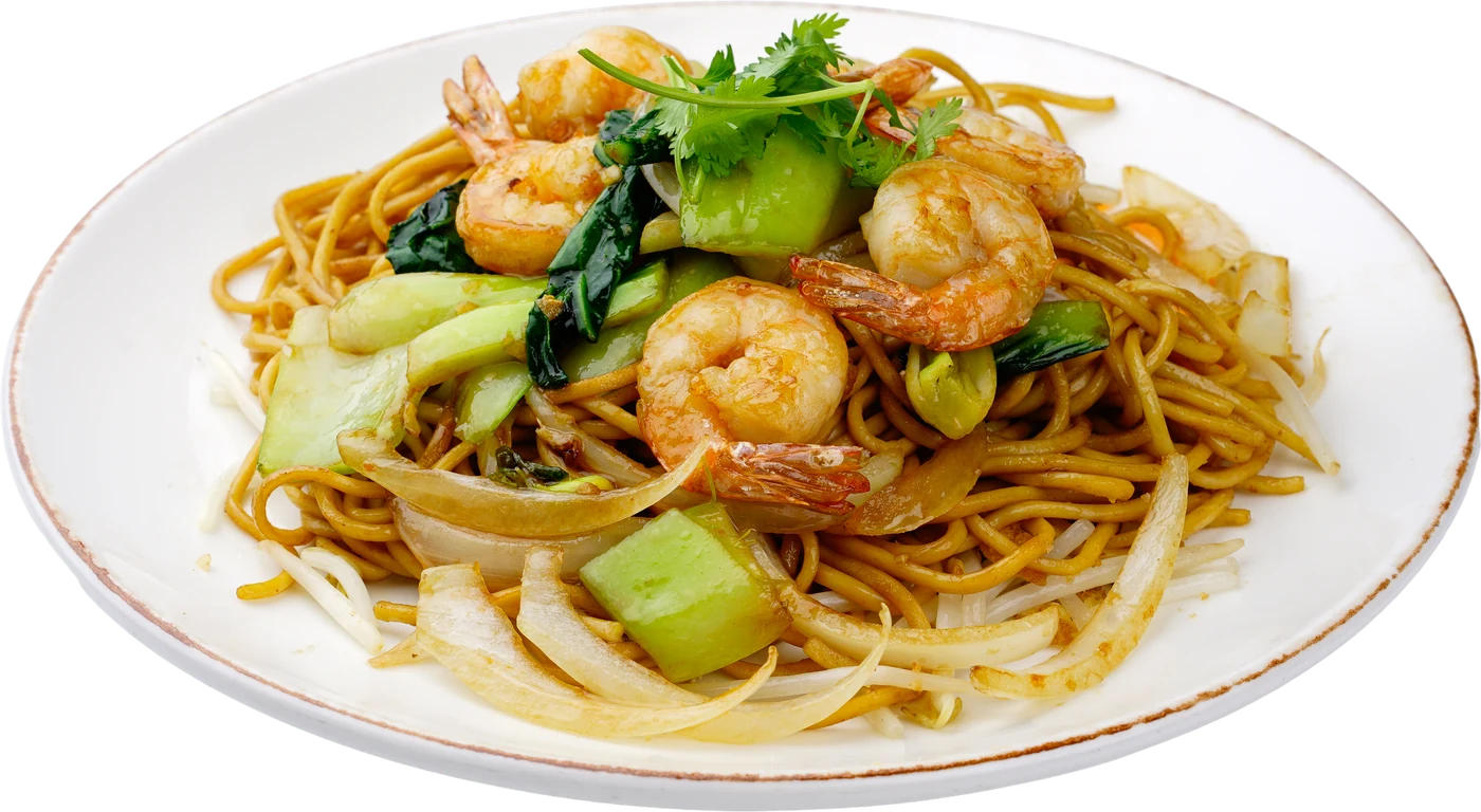 Nouilles sautées aux crevettes