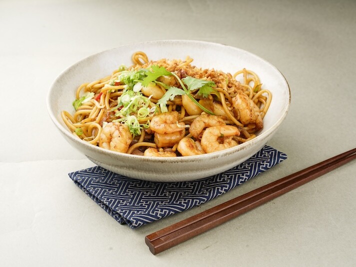 Nouilles sautées aux crevettes